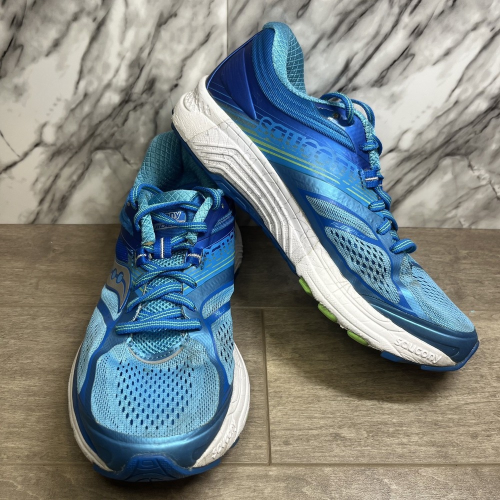SAUCONY 'Guide 10' Women's Sz 8.5 US Runners Shoes Sneakers Blue White Walking